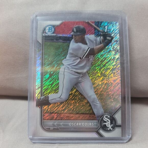 Oscar Colas 2022 Bowmans Chrome Prospect Refractor holographic card no. BCP-152 - Picture 1 of 14
